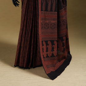 Bagh Hand Block Print Natural Dyed Cotton Saree 15