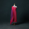 Jamdani Handloom Cotton Unstitched Dress Material: Kurta & Dupatta with Earrings 02
