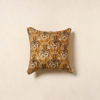 Yellow - cotton bagru cushion cover 31 - handcrafted