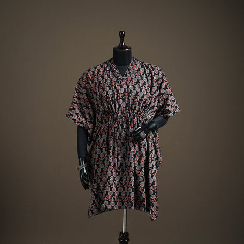 Ajrakh Hand Block Print Natural Dyed Cotton Kaftan (Medium) 85