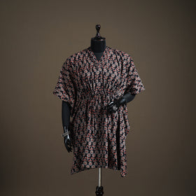 Ajrakh Hand Block Print Natural Dyed Cotton Kaftan (Medium) 85