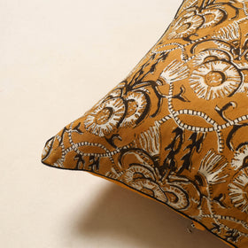 Yellow - cotton bagru cushion cover 31 - handcrafted