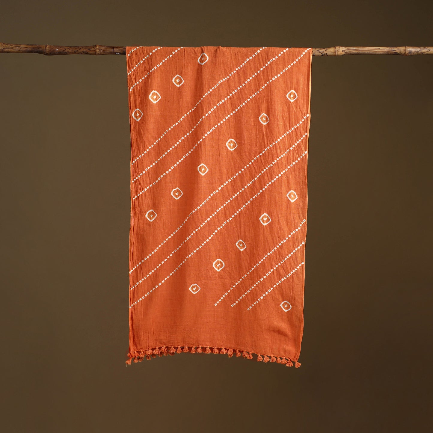Kutch Handwoven Organic Kala Cotton Bandhani Stole 48