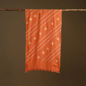 Kutch Handwoven Organic Kala Cotton Bandhani Stole 48