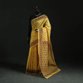 Yellow - Bengal Kantha Hand Embroidery Silk Cotton Chapa Work Saree 19