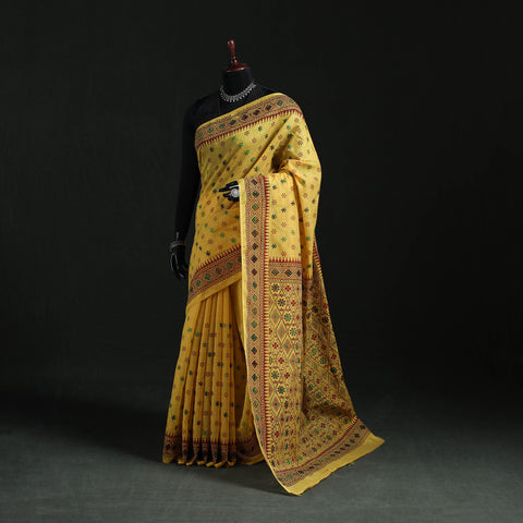 Bengal Kantha Hand Embroidery Silk Cotton Chapa Work Saree 19