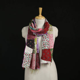 Bengal Kantha Handwork Patchwork Reversible Silk Stole 50