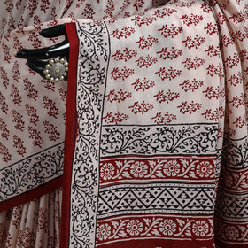 Bagh Hand Block Print Natural Dyed Cotton Saree 16