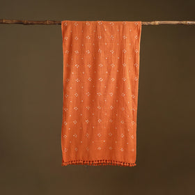 Kutch Handwoven Organic Kala Cotton Bandhani Stole 47