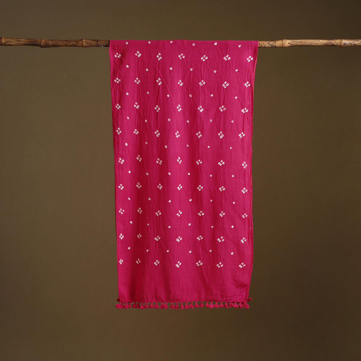 Kutch Handwoven Organic Kala Cotton Bandhani Stole 46