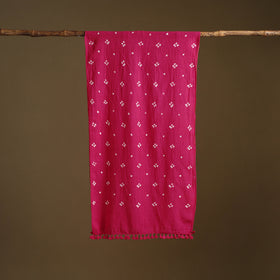 Kutch Handwoven Organic Kala Cotton Bandhani Stole 46