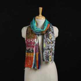Bengal Kantha Handwork Patchwork Reversible Silk Stole 01