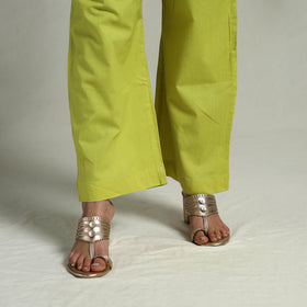 Green Block Print Handwoven Cotton A-Line Mangalagiri Kurta