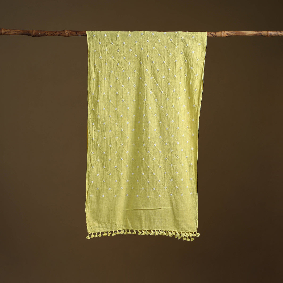 Kutch Handwoven Organic Kala Cotton Bandhani Stole 45