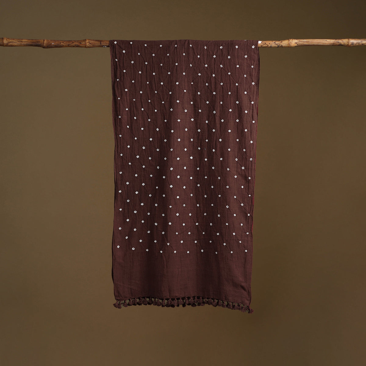 Kutch Handwoven Organic Kala Cotton Bandhani Stole 44