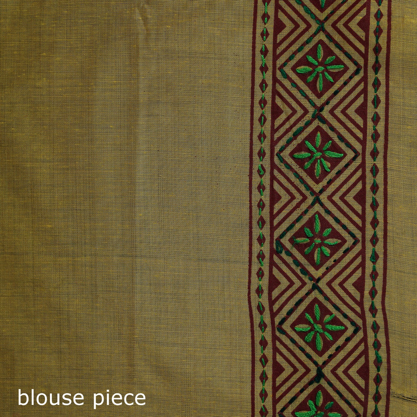 Yellow - Bengal Kantha Hand Embroidery Silk Cotton Chapa Work Saree 19