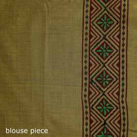 Yellow - Bengal Kantha Hand Embroidery Silk Cotton Chapa Work Saree 19