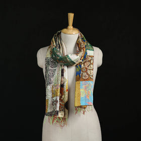 Bengal Kantha Handwork Patchwork Reversible Silk Stole 04