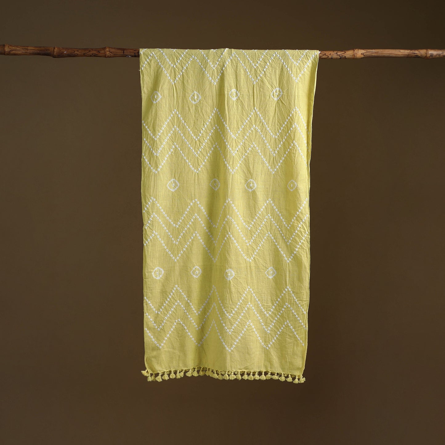 Kutch Handwoven Organic Kala Cotton Bandhani Stole 43