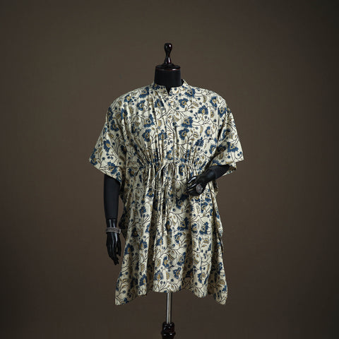 Ajrakh Hand Block Print Natural Dyed Cotton Kaftan (Medium) 87