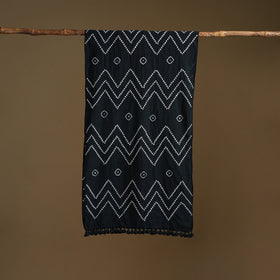Kutch Handwoven Organic Kala Cotton Bandhani Stole 42