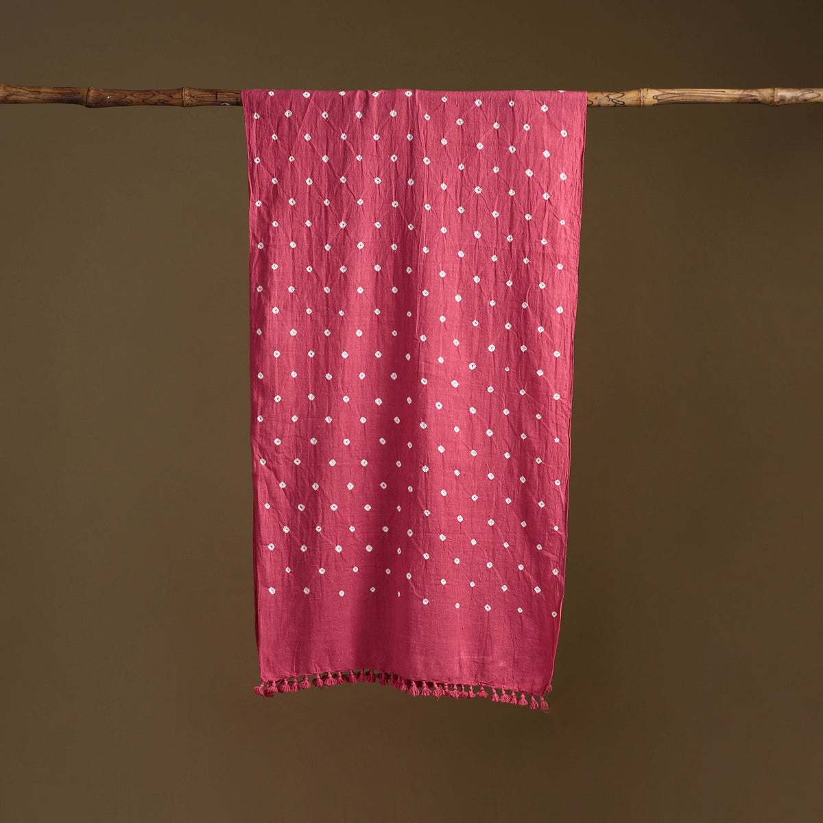Kutch Handwoven Organic Kala Cotton Bandhani Stole 41