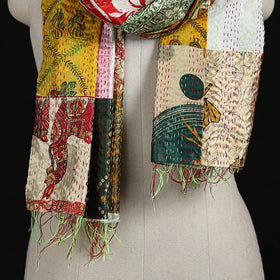 Bengal Kantha Handwork Patchwork Reversible Silk Stole 08