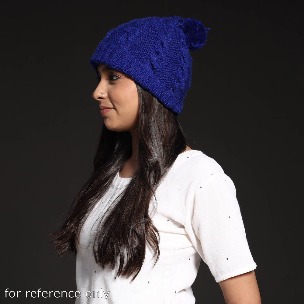 Multicolor - Kumaun Hand Knitted Woolen Cap with Pom-Pom