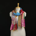 Bengal Kantha Handwork Patchwork Reversible Silk Stole 07