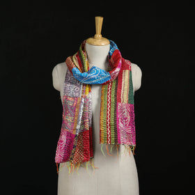 Bengal Kantha Handwork Patchwork Reversible Silk Stole 07