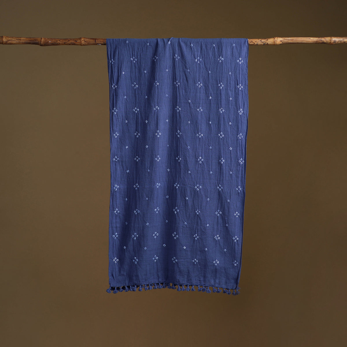 Kutch Handwoven Organic Kala Cotton Bandhani Stole 38