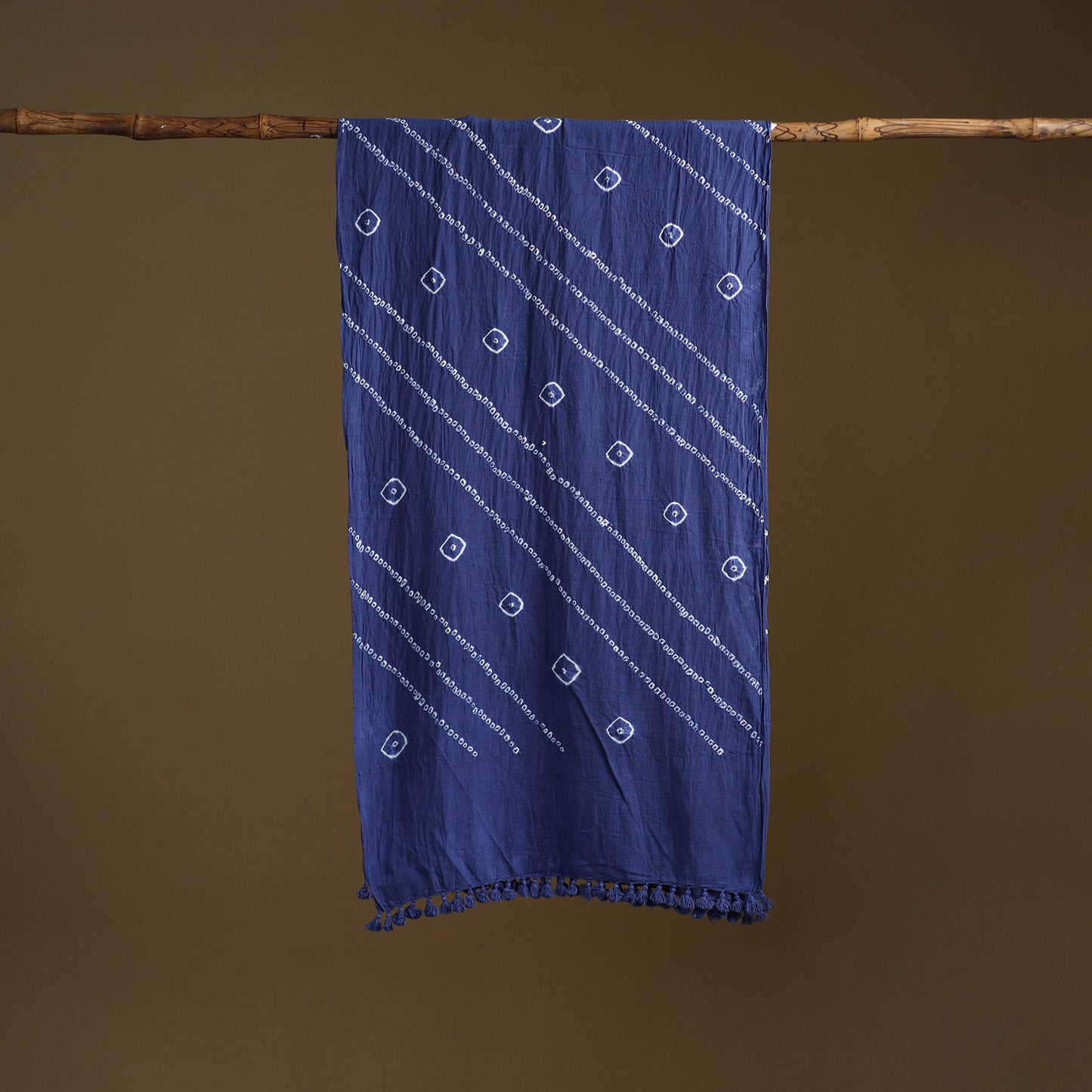 Kutch Handwoven Organic Kala Cotton Bandhani Stole 37