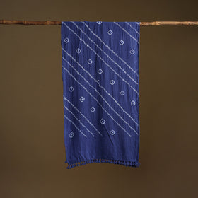 Kutch Handwoven Organic Kala Cotton Bandhani Stole 37