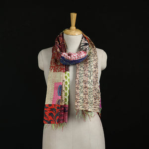 Bengal Kantha Handwork Patchwork Reversible Silk Stole 10