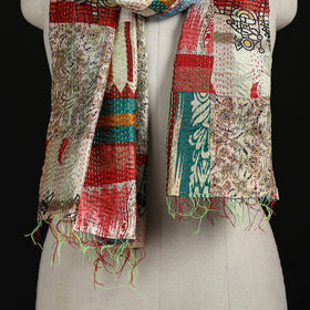 Bengal Kantha Handwork Patchwork Reversible Silk Stole 11