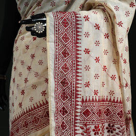 Bengal Kantha Hand Embroidery Silk Cotton Chapa Work Saree 21