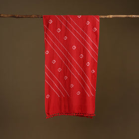 Kutch Handwoven Organic Kala Cotton Bandhani Stole 36