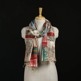 Bengal Kantha Handwork Patchwork Reversible Silk Stole 11