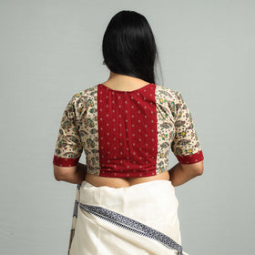Beige - Kalamkari Printed Cotton Stitched Blouse