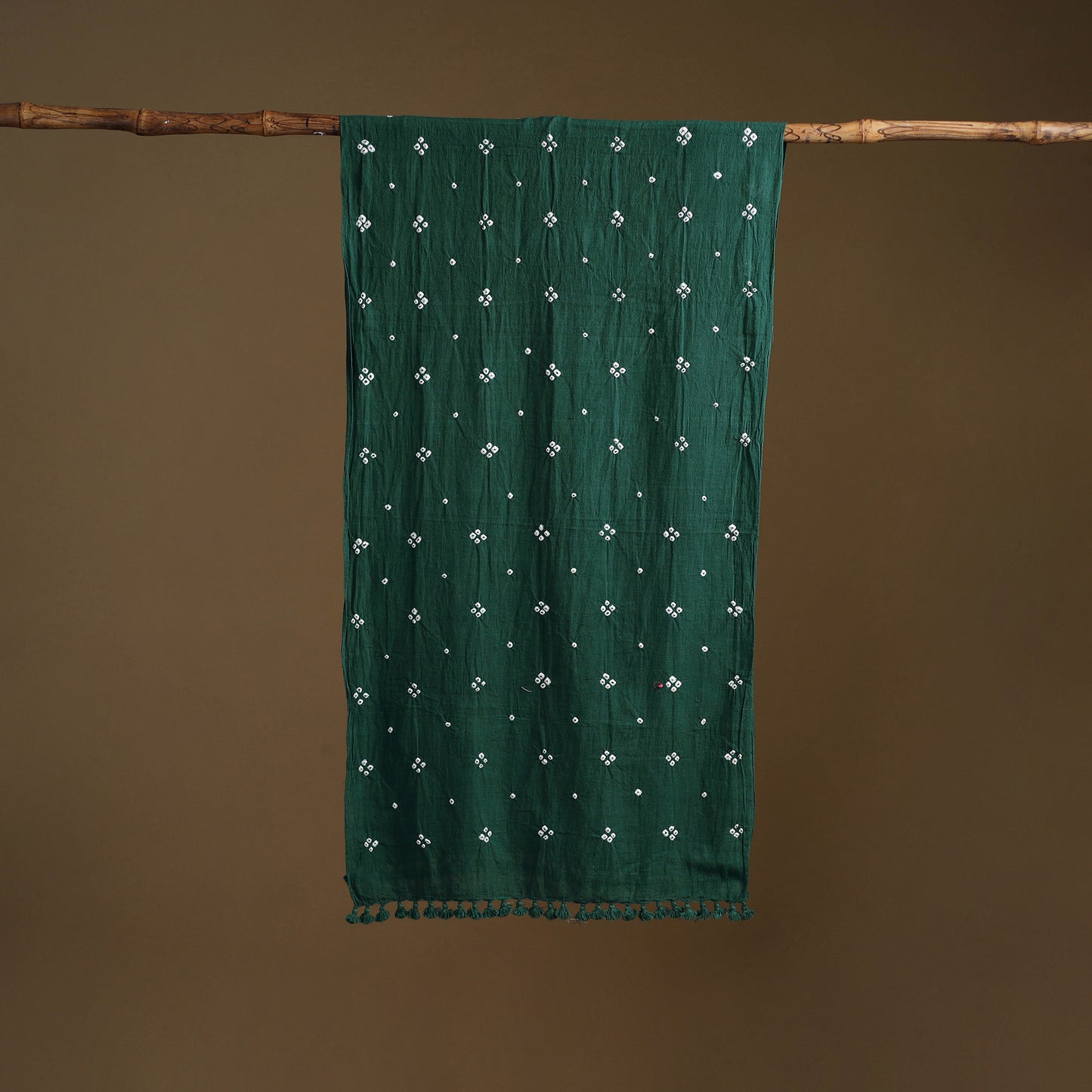Kutch Handwoven Organic Kala Cotton Bandhani Stole 35