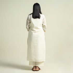 White - Mangalagiri Handloom Cotton Straight Kurta