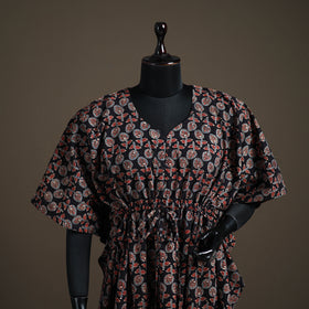 Ajrakh Hand Block Print Natural Dyed Cotton Kaftan (Medium) 88
