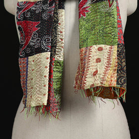 Bengal Kantha Handwork Patchwork Reversible Silk Stole 13