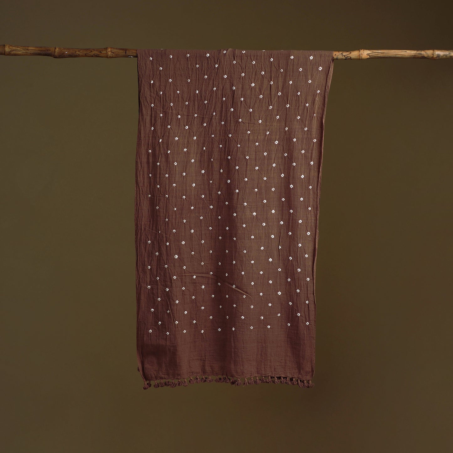 Kutch Handwoven Organic Kala Cotton Bandhani Stole 34