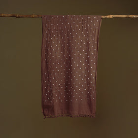 Kutch Handwoven Organic Kala Cotton Bandhani Stole 34