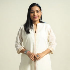 White - Mangalagiri Handloom Cotton Straight Kurta