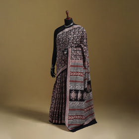 Bagh Hand Block Print Natural Dyed Cotton Saree 19