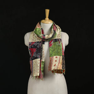 Bengal Kantha Handwork Patchwork Reversible Silk Stole 13