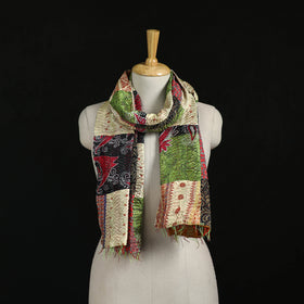 Bengal Kantha Handwork Patchwork Reversible Silk Stole 13