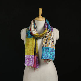 Bengal Kantha Handwork Patchwork Reversible Silk Stole 14